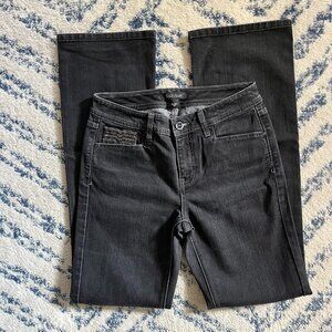 White House Black Market Superstar Black Rhinestone Bootcut Jeans Size 6R